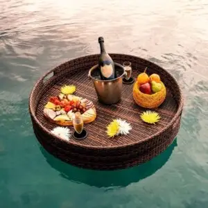 Lanche da tarde com vista para o mar do caribe